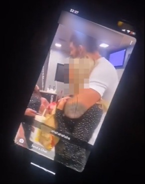 Videos emerged of Adam with his arms around another girl on a night out