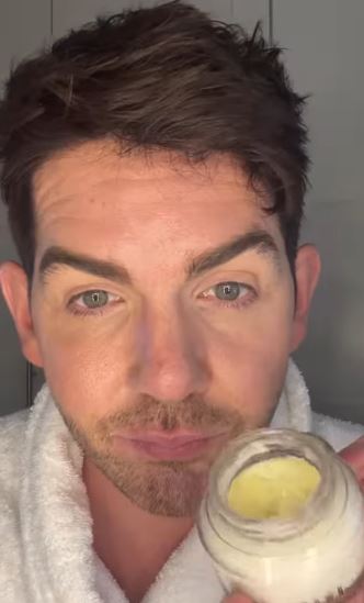 Scott testing the Bobbi Brown's £40 moisturizer