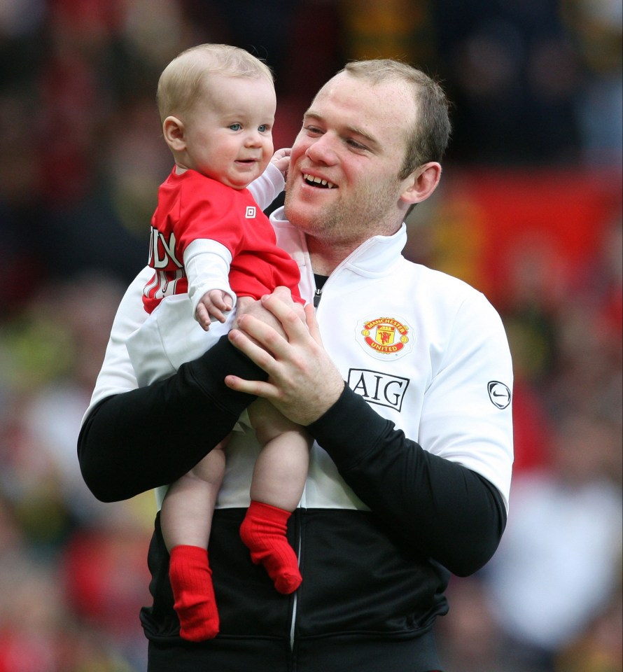 Rooney with his son Kai way back in 2010 while at Manchester United