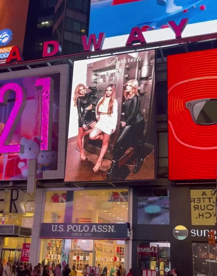 Isabella's face was also on the billboards in Times Square