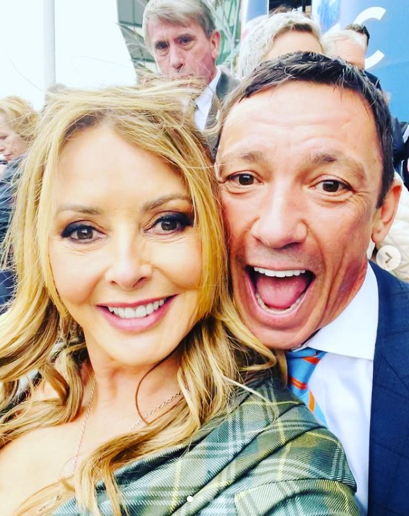 Carol posed for a selfie with Frankie Dettori after he helped win her £661