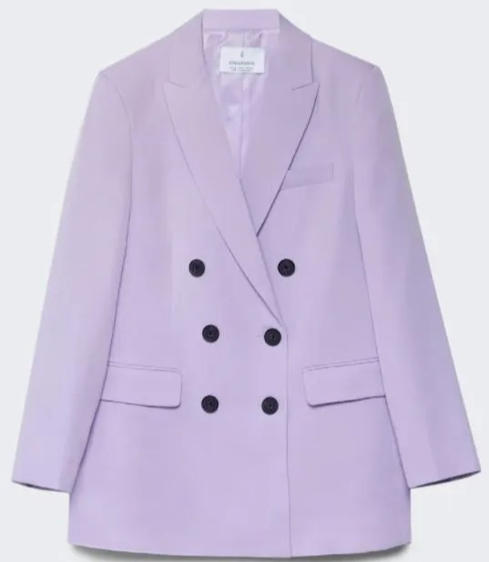 Opt for a coloured blazer that goes tonally with your wardrobe so you’ll get the maximum use out of it - blazer, £39.99, Stradivarius