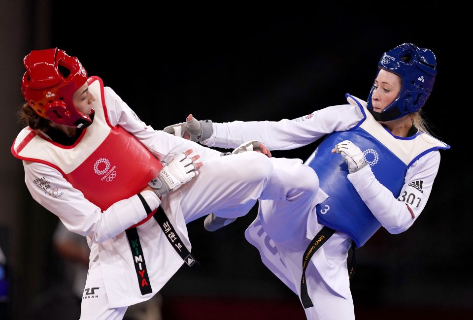 GB's Jade Jones (right) competing in Olympic Taekwondo