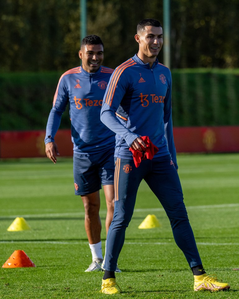 Cristiano Ronaldo returned to Manchester United training