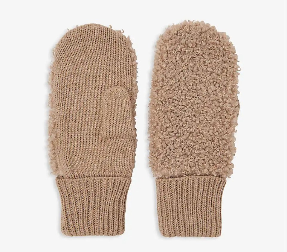 Why spend £45 on these borg panel knitted mittens from Whistles at Selfridges...