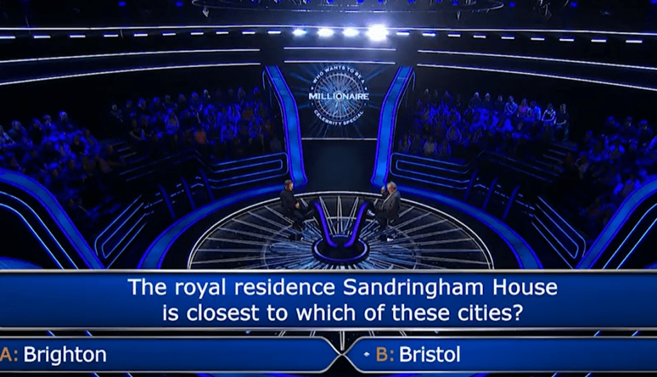 Dan had to ask the audience for help as he didn't know which city was closest to Sandringham