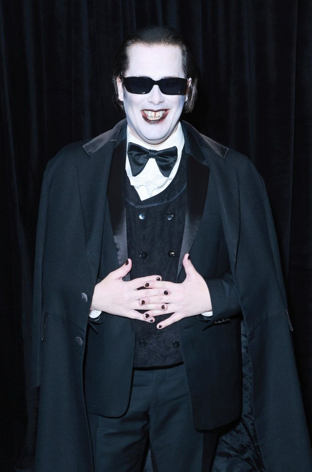 Filmmaker Edgar Wright, director of Shaun of the Dead, is barely recognisable in his vampire costume