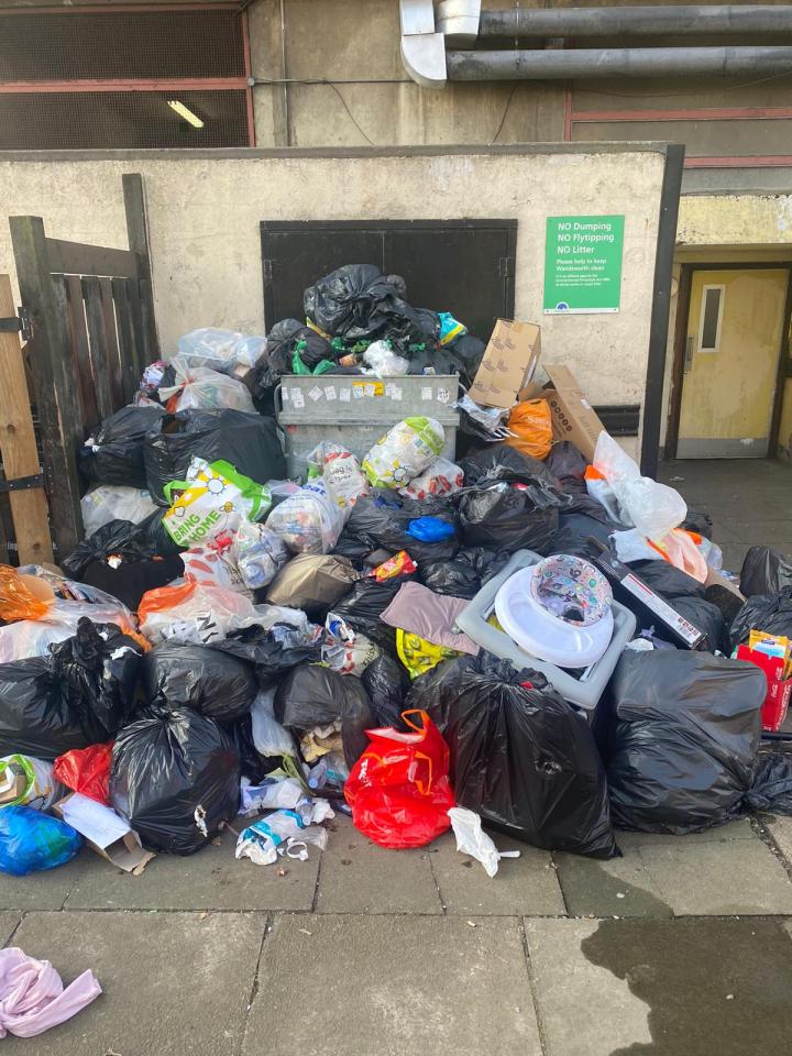 The pile of rubbish has reached three metres tall at times