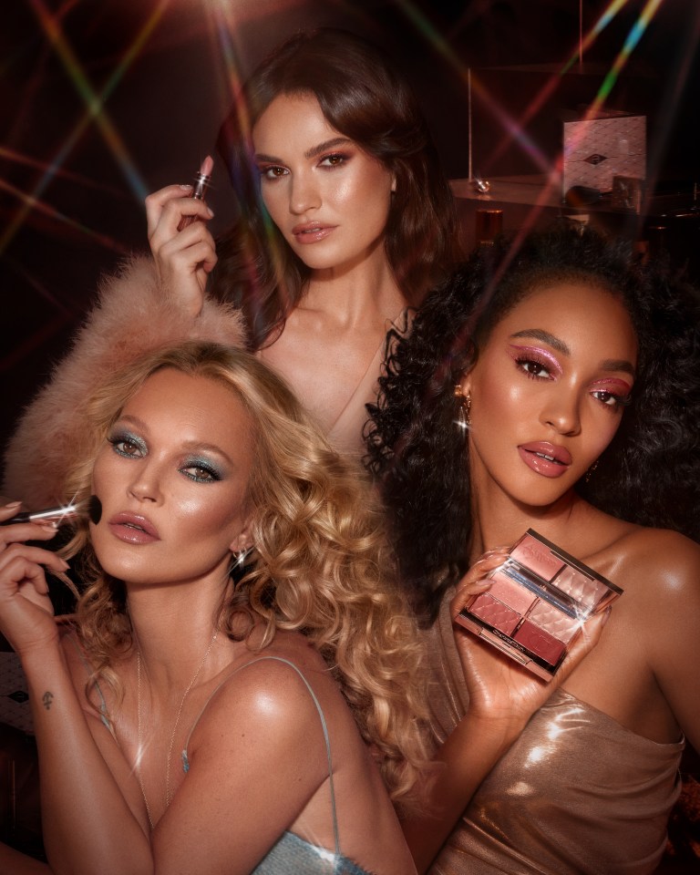 Kate Moss stars in the new Charlotte Tilbury ad campaign alongside Lily James and Jourdan Dunn