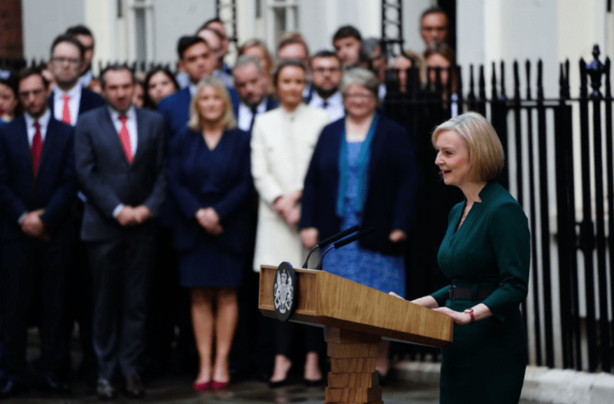 Liz Truss makes her final farewell outside No10