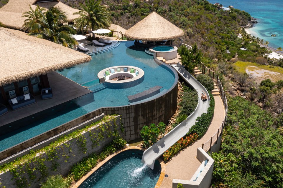 The multi-Level infinity pool even has a slide