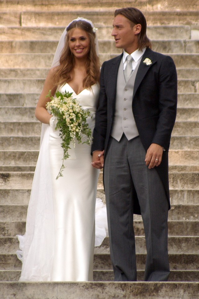 Blasi and Totti getting married in 2005