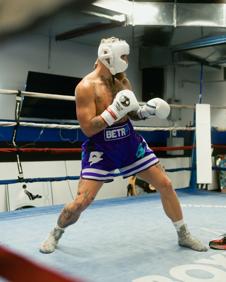 Jake Paul in training for his fight with Anderson Silva