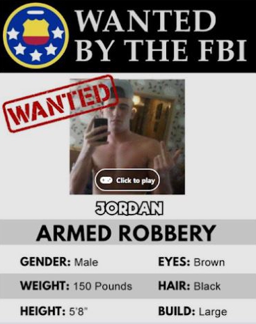 McSweeney also posed up in "wanted" posters for armed robbery