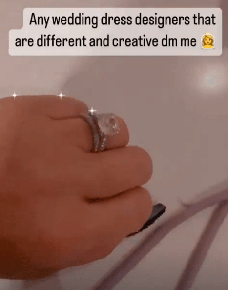 She flashed her engagement ring on Instagram today