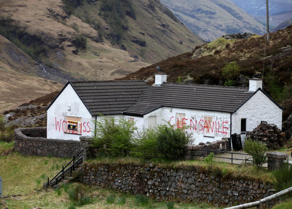 The walls have been spray painted 'paedo' and 'Jimmy the beast' over the years