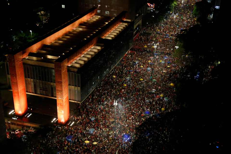 Lula supporters filled the streets of Sao Paulo following his razor-thin victory