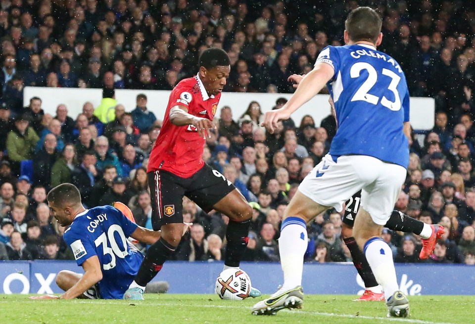 Anthony Martial got an assist during his time on the pitch against Everton