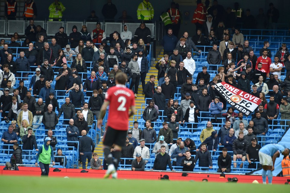 The empty seats were clear to see in the away end