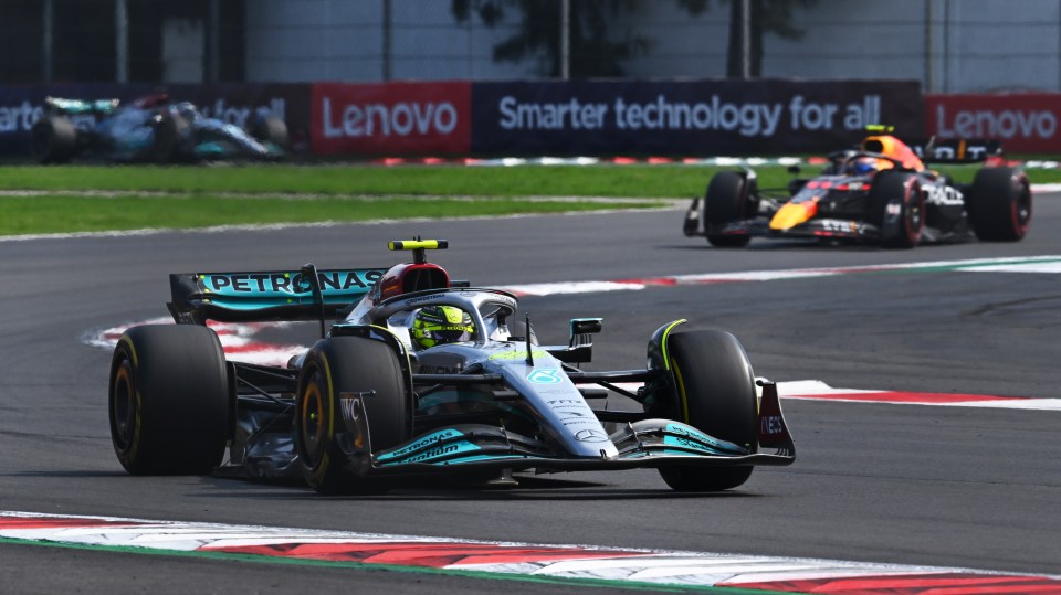 Lewis Hamilton races ahead of Sergio Perez but had to settle for runner-up spot