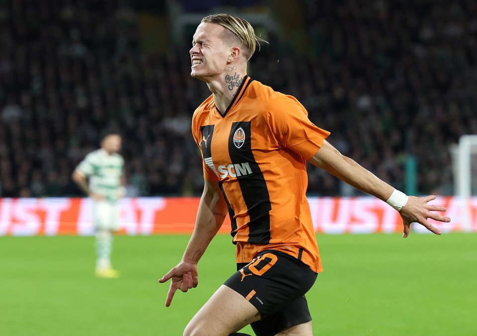 Mykhaylo Mudryk scored against Celtic last night