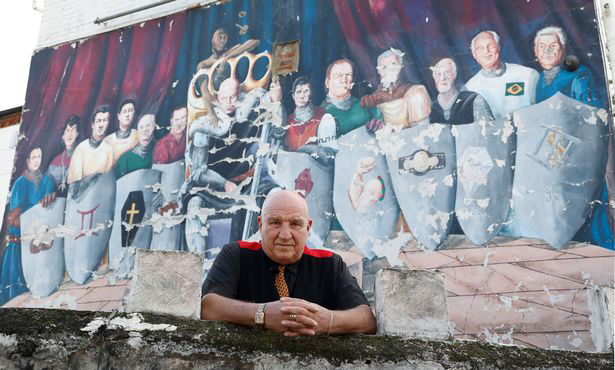 He has a mural of him and his criminal 'friends' outside the castle