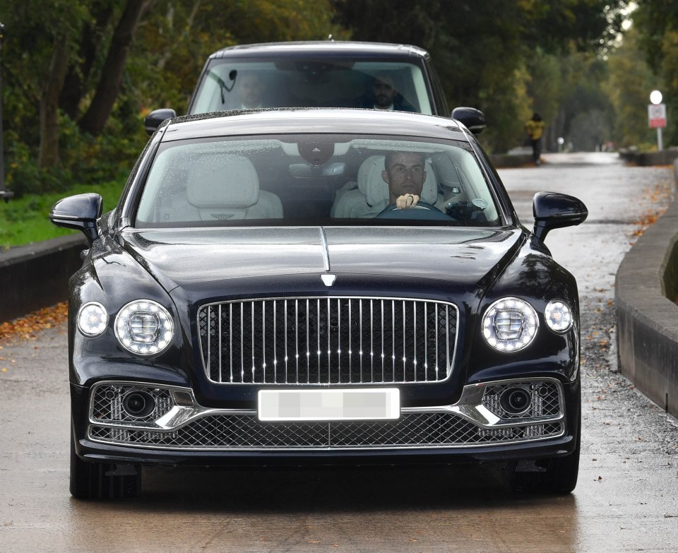 Cristiano Ronaldo spent Friday morning at a rainy Carrington