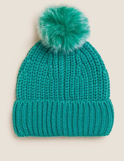 Get the M&S cut knitted pom pom hat for £12.50