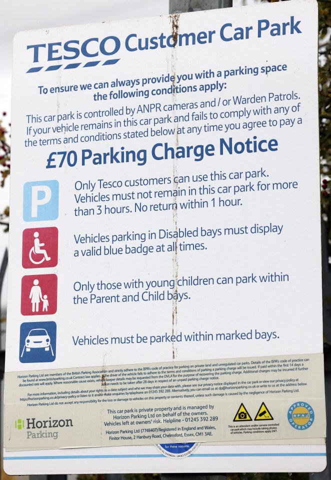 Tesco car park in North Shields have a maximum stay over three hours