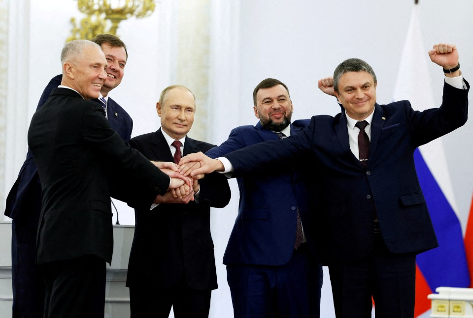 Putin during a ceremony to annex the Russian-controlled territories of four Ukraine regions