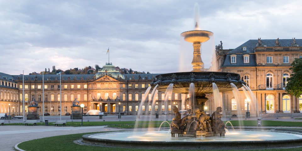 You can marvel at the beautiful Baroque- style Neues Schloss (New Palace), built by Duke Carl Eugen von Wurttemberg