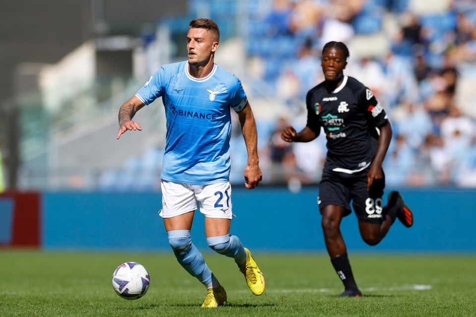 Milinkovic-Savic, left, is being linked with a move away from Lazio