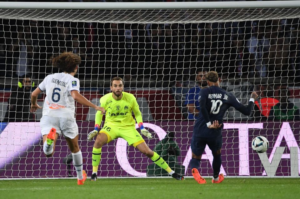 PSG frontman Neymar slides the only goal past Marseille keeper Pau Lopez