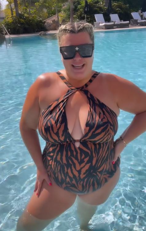 Gemma Collins showed off her figure in the tight-fitting swimsuit