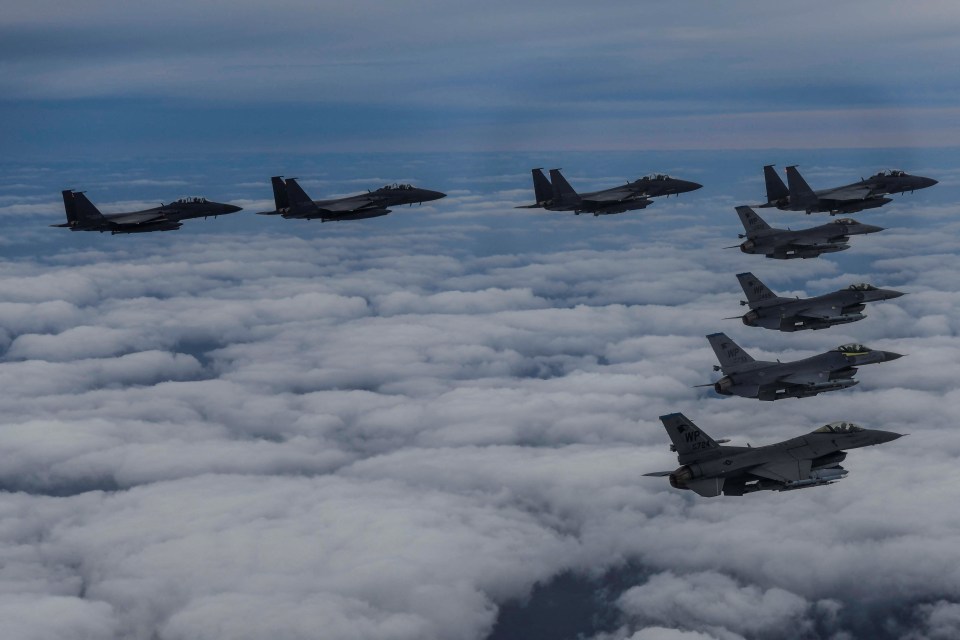 South Korea scrambled jets in response, days after jets from the region and US took part in joint drills pictured