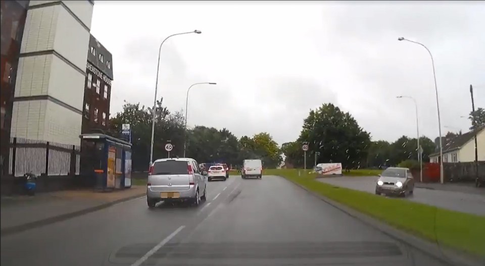 This Skoda Fabia driver took a wet roundabout far too quickly and lost control