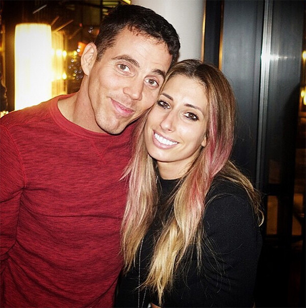 Stacey Solomon and Steve-O before the American stunt performer ghosted his then-girlfriend in 2015