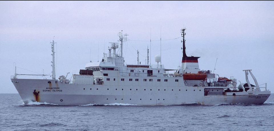 The scientific research ship Akademik Boris Petrov is really for spying, experts say