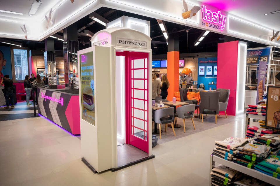 There's lots of quirky features inside, like a telephone box games booth