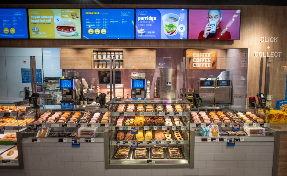 There were loads of treats on offer at Greggs' new cafe