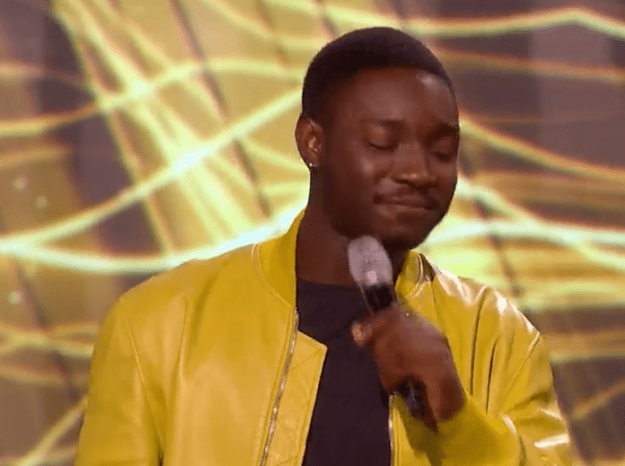 The Voice finalist David Adeogun got very emotional as he gave his mentor Olly Murs a message