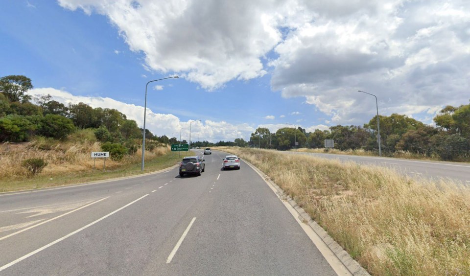 The Toyota crashed into a tree on Monaro Highway in the Canberra suburb of Hume