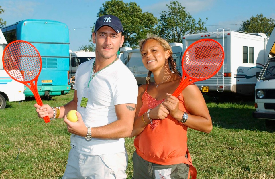 Will Mellor and Angela Griffin dating in the 1990s, but stayed friends after, pictured here in 2003