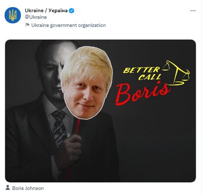 Ukraine shared a thinly-veiled message support Boris Johnson for PM