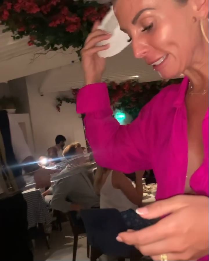 Coleen Rooney was also seen smashing plates and enjoying herself at the restaurant