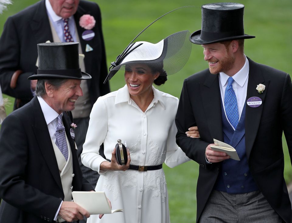 Warren was always on hand behind the scenes and at big occasions, like here at Royal Ascot with Harry and Meghan in 2018