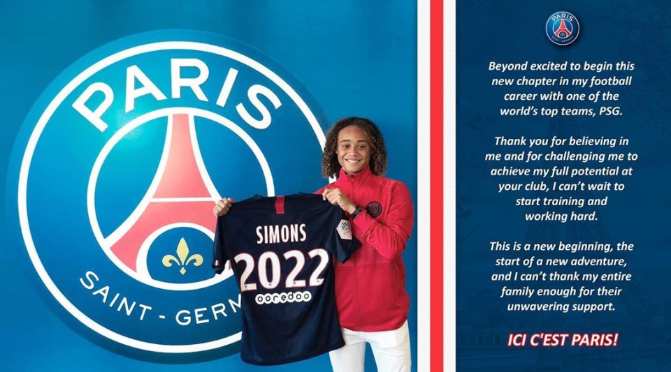 In 2019, Simons took his talents to PSG