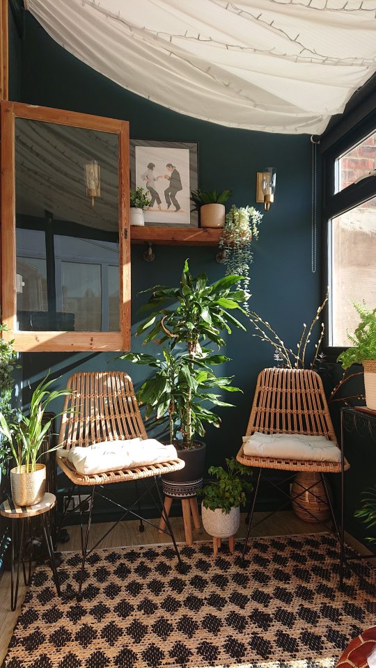 Emma sanded floors, painted the walls and added plants to her space