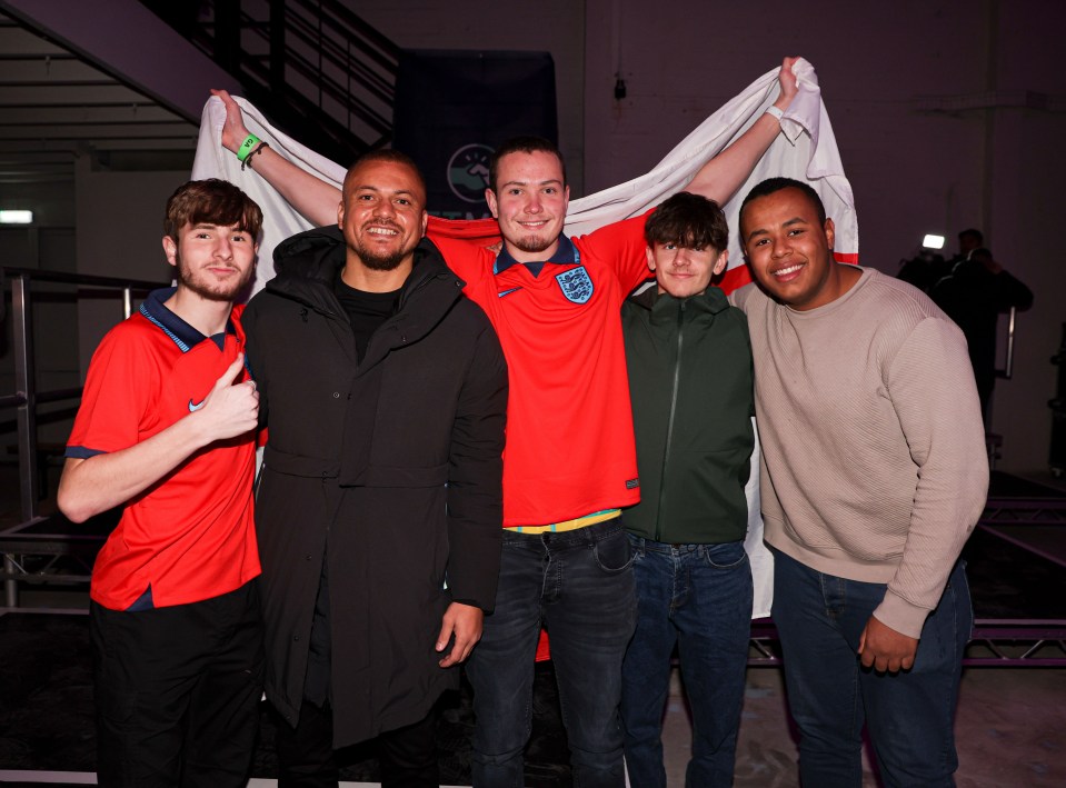 Ex-Utd star Wes Brown poses with fans in Manchester