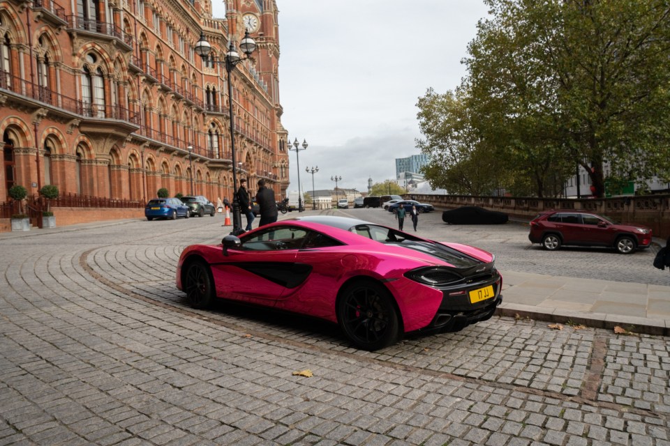 The brightly coloured supercar has sat outside of the St Pancras Renaissance Hotel in King’s Cross for two years